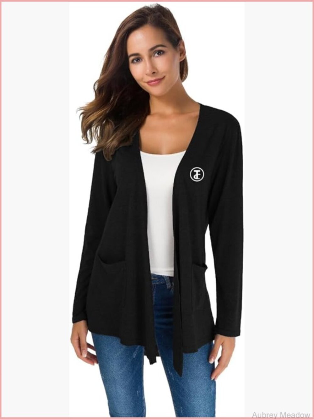 Lightweight Open Front Cardigan with Pockets Long Sleeve